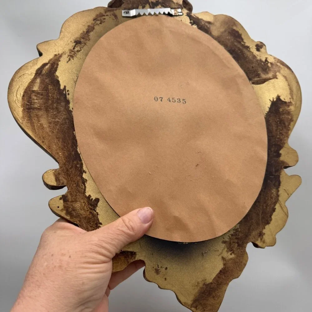 Vintage Florentina Italy Ornate Rococo Gold Gilt red Mirror